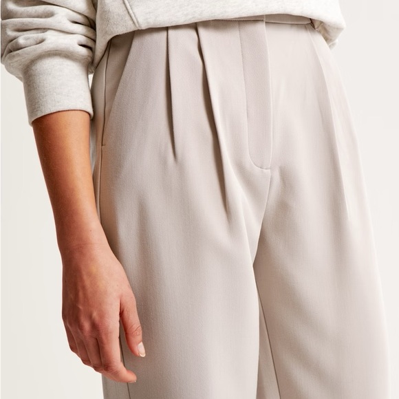 Abercrombie & Fitch Sloane Tailored Wide Leg Pant in Light Taupe Size 2 or 26 - Picture 5 of 11
